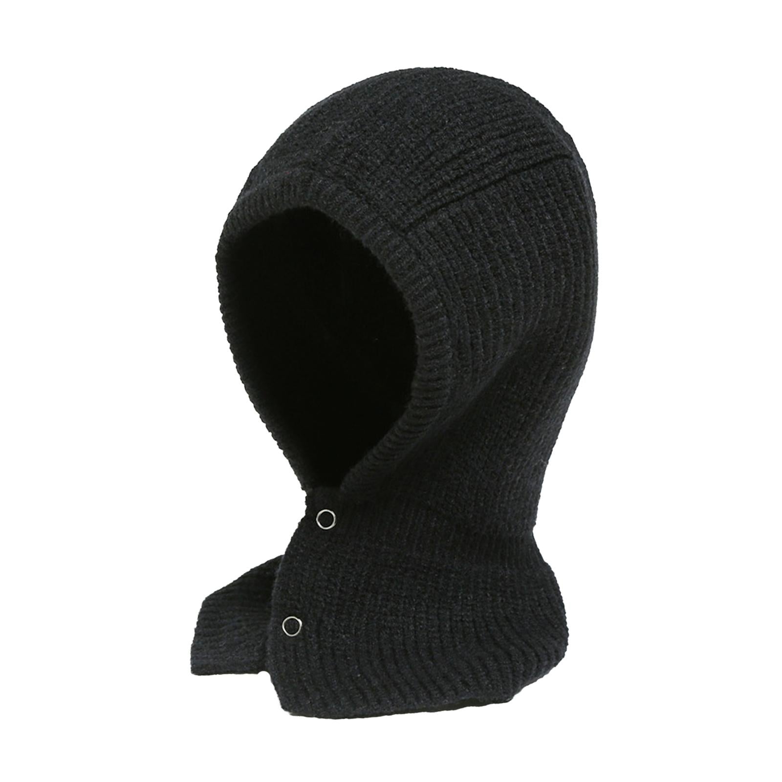 Winter Thicken Girl Fashion Cute Neck Hat Scarf Novelty Caps Hooded Scarf Black