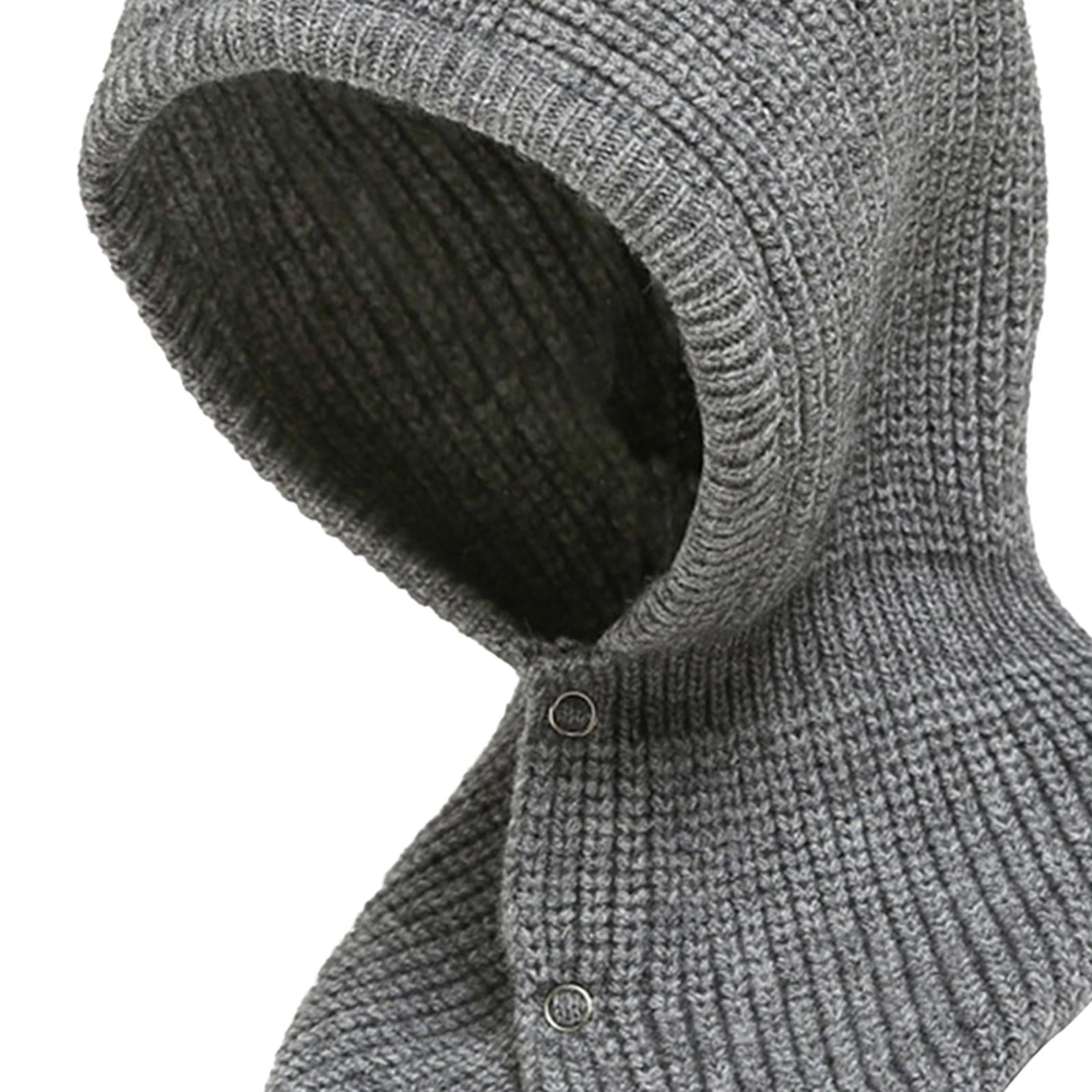 Winter Thicken Girl Fashion Cute Neck Hat Scarf Novelty Caps Hooded Scarf Light Gray