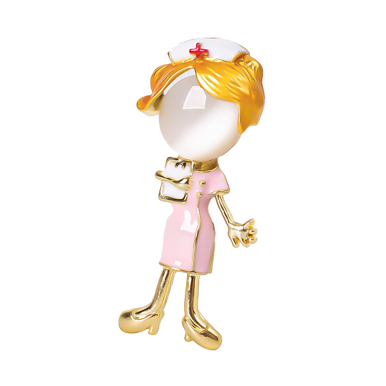 Brooch Pin Brooches Badge Alloy Corsage New Year Hat Bag Pink Nurse