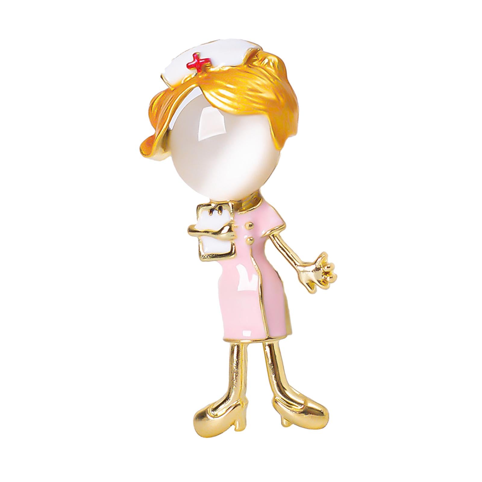 Brooch Pin Brooches Badge Alloy Corsage New Year Hat Bag Pink Nurse