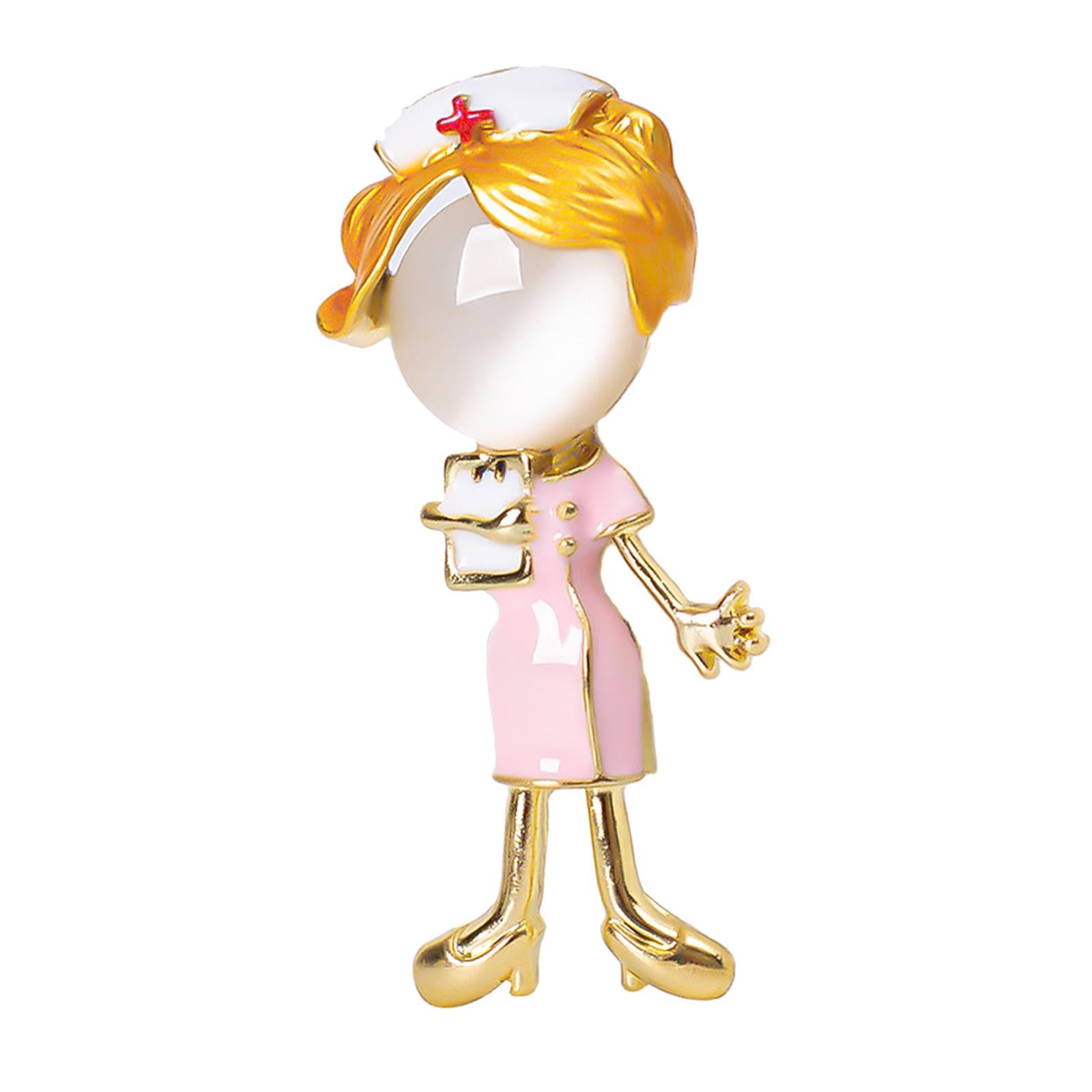 Brooch Pin Brooches Badge Alloy Corsage New Year Hat Bag Pink Nurse