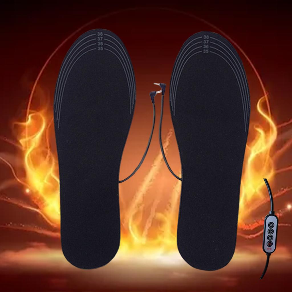 Heated Shoe Insoles Warm Socks Feet Heater USB Foot Winter Warm Outdoor Pads 285mmUSB Thermostats