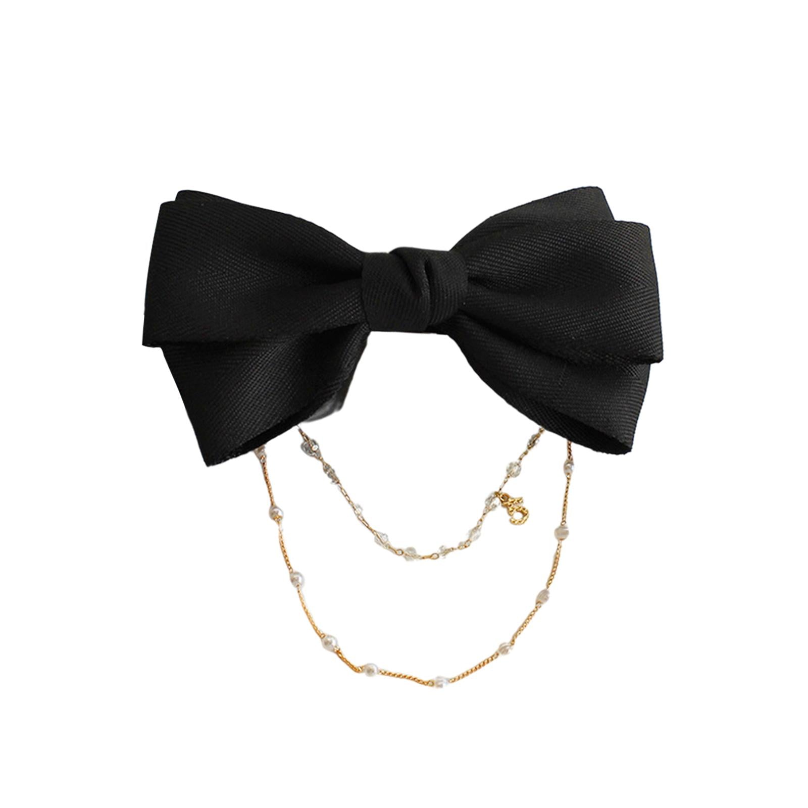 Bow Pearls Chain Hair Clip Hairpin Headwear Styling Tools Ponytail Barrettes 13CM 5.12IN