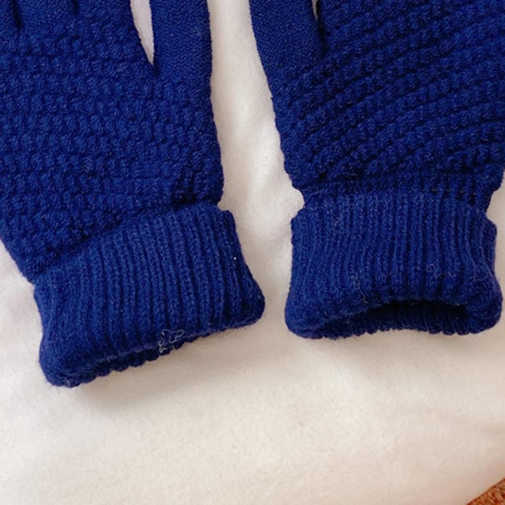 Men Women Touch Screen Winter Snow Gloves Warm Thick Knit Thermal Insulated Blue