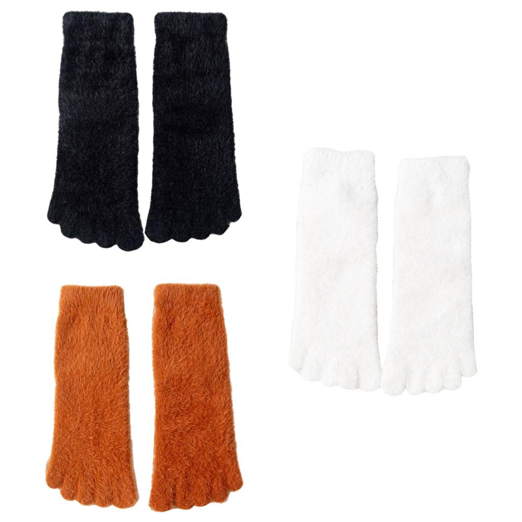 Thermal Five Finger Toe Socks Cozy Nylon Girls Women Men Sport Socks Black