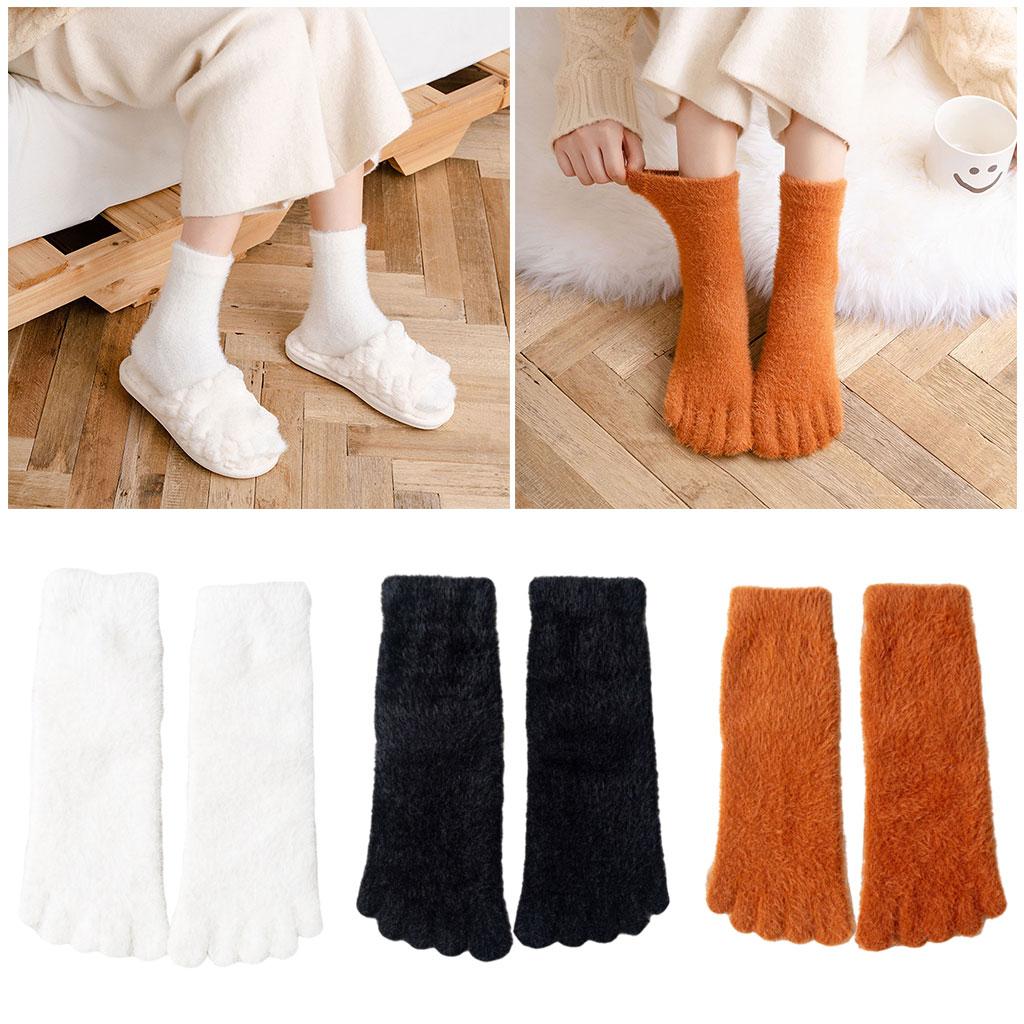 Thermal Five Finger Toe Socks Cozy Nylon Girls Women Men Sport Socks Black