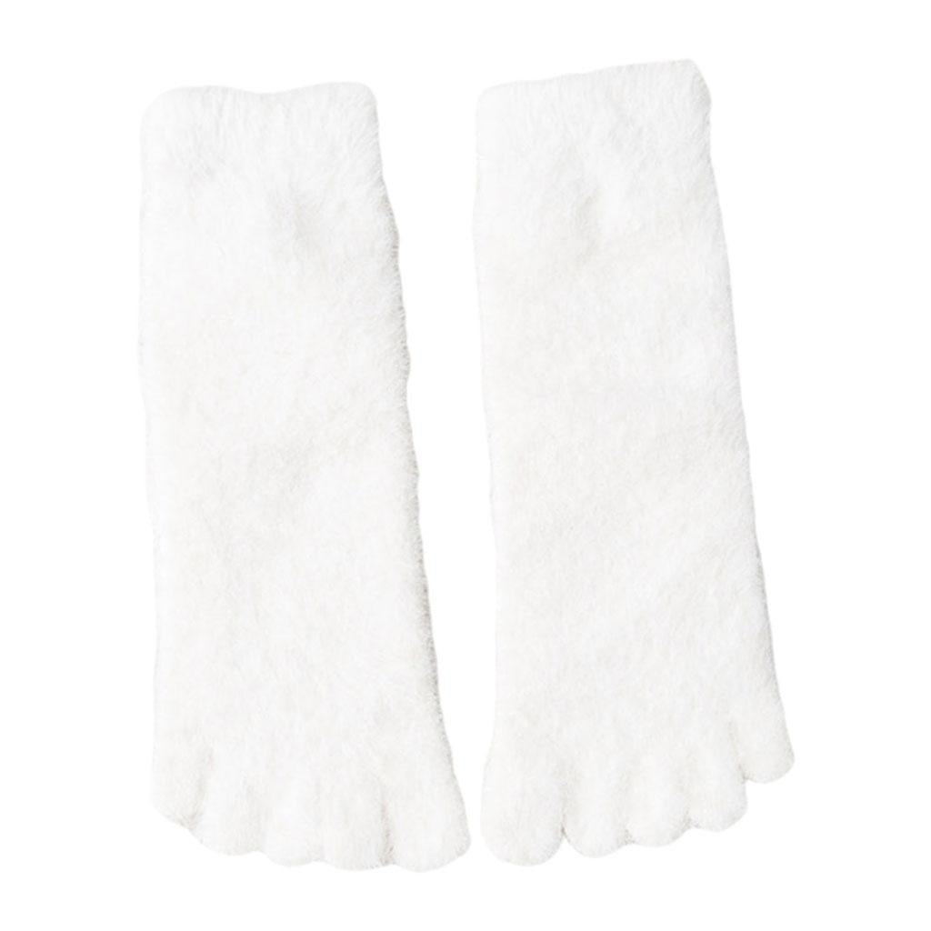 Thermal Five Finger Toe Socks Cozy Nylon Girls Women Men Sport Socks White