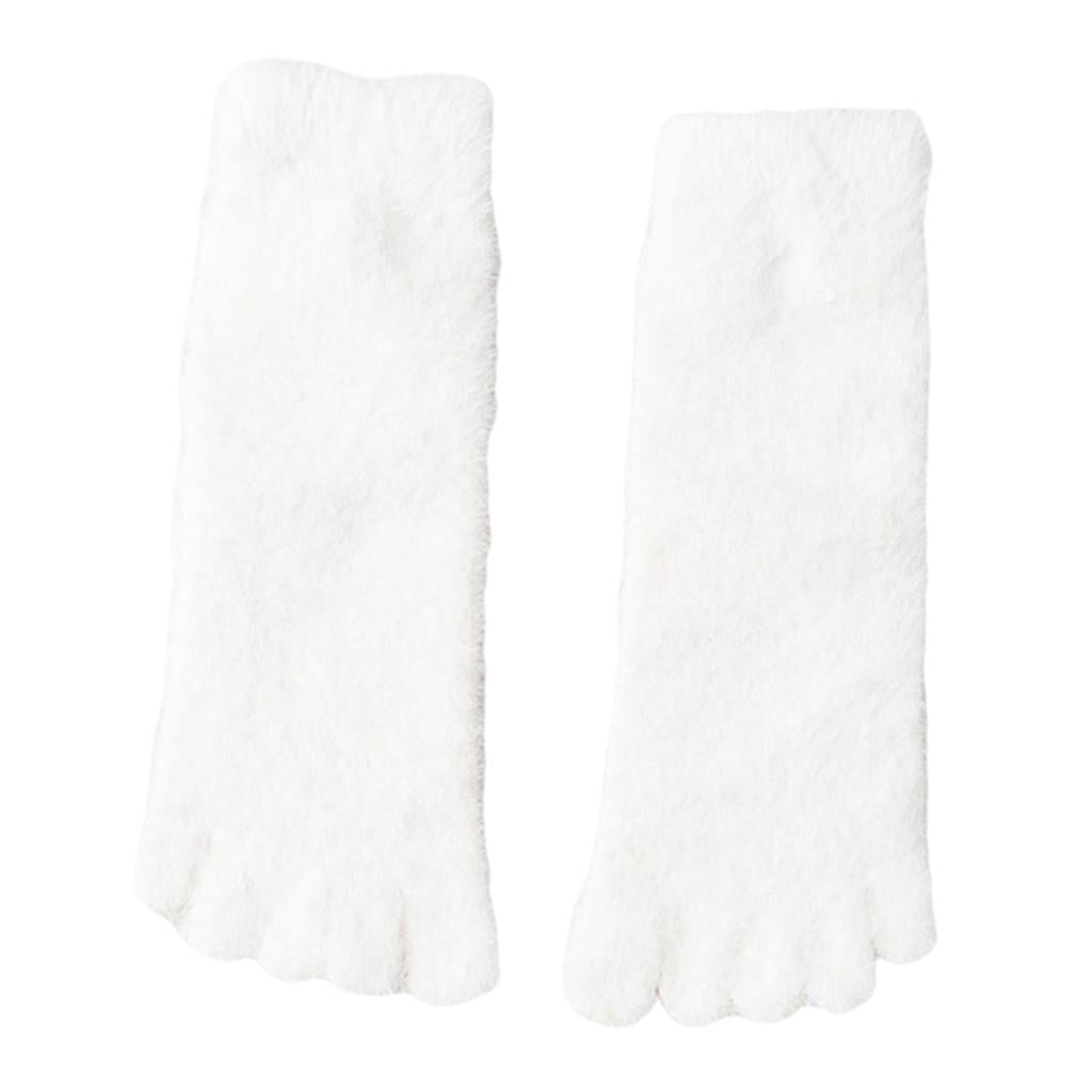 Thermal Five Finger Toe Socks Cozy Nylon Girls Women Men Sport Socks White