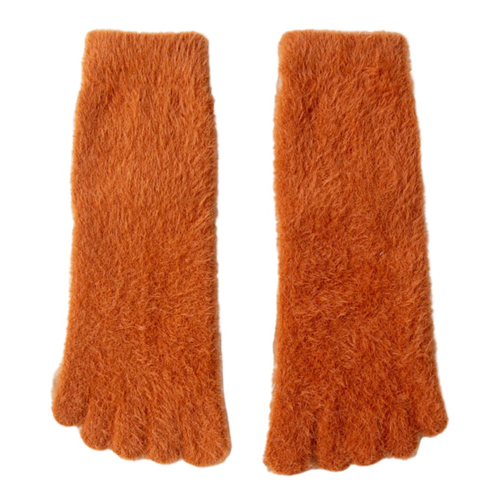 Thermal Five Finger Toe Socks Cozy Nylon Girls Women Men Sport Socks Orange