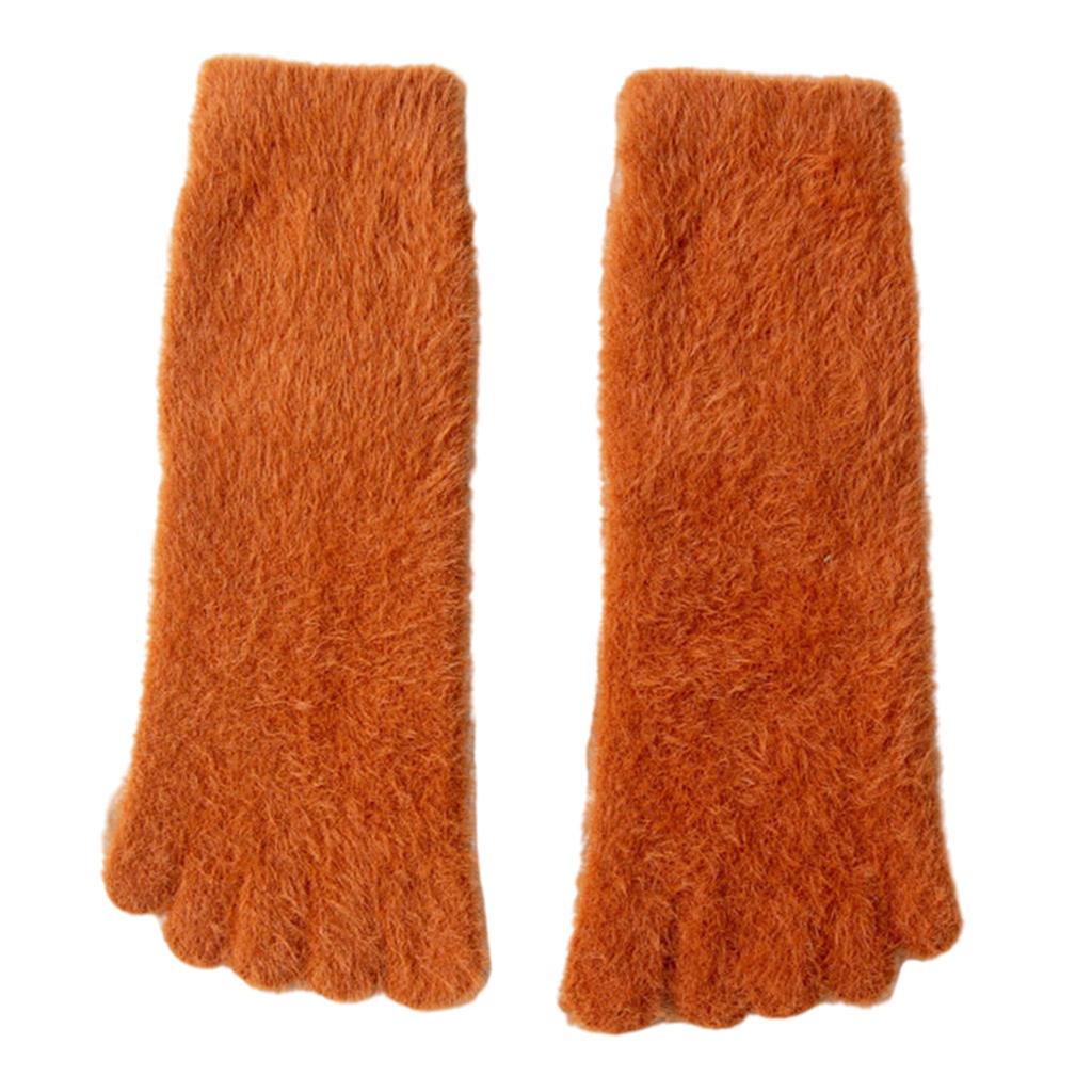 Thermal Five Finger Toe Socks Cozy Nylon Girls Women Men Sport Socks Orange
