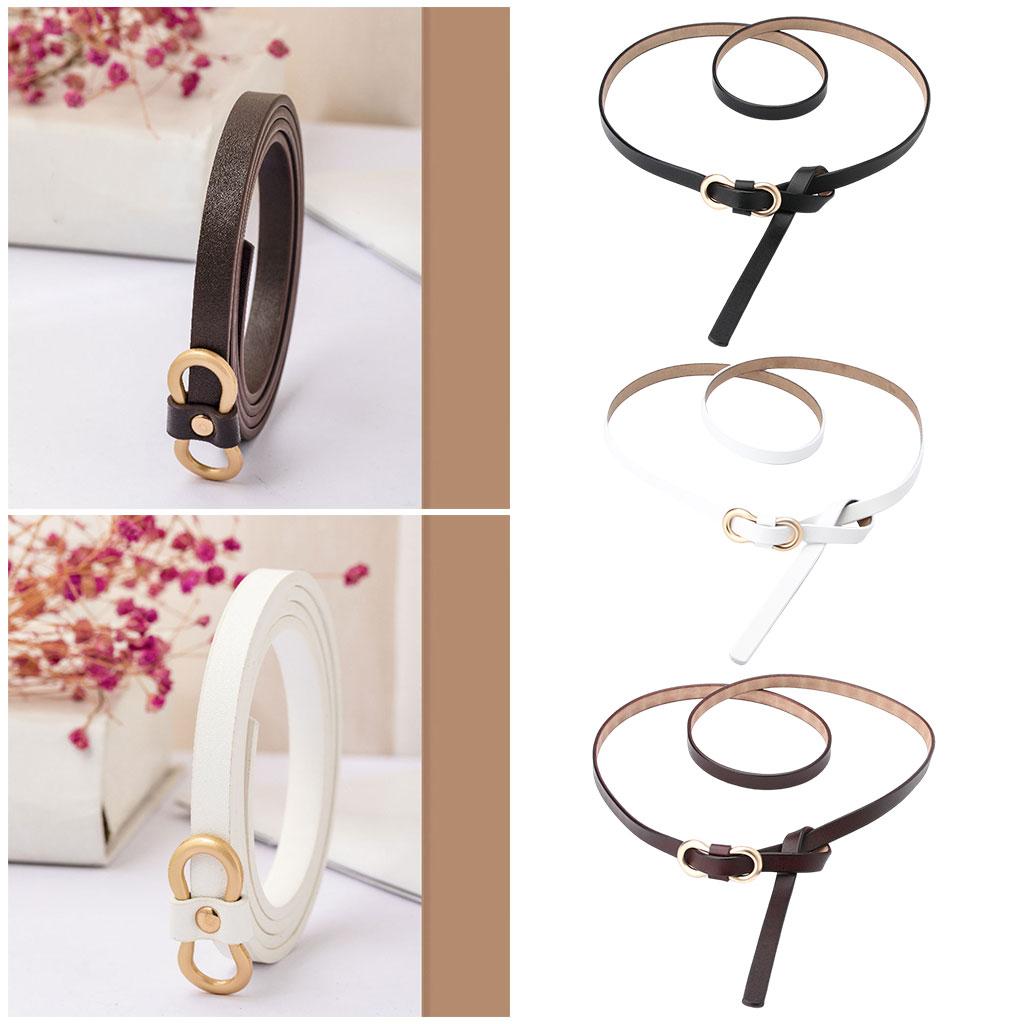 Leisure Women Belts Skinny Adjustable Dresses Jeans Thin Waistband Black