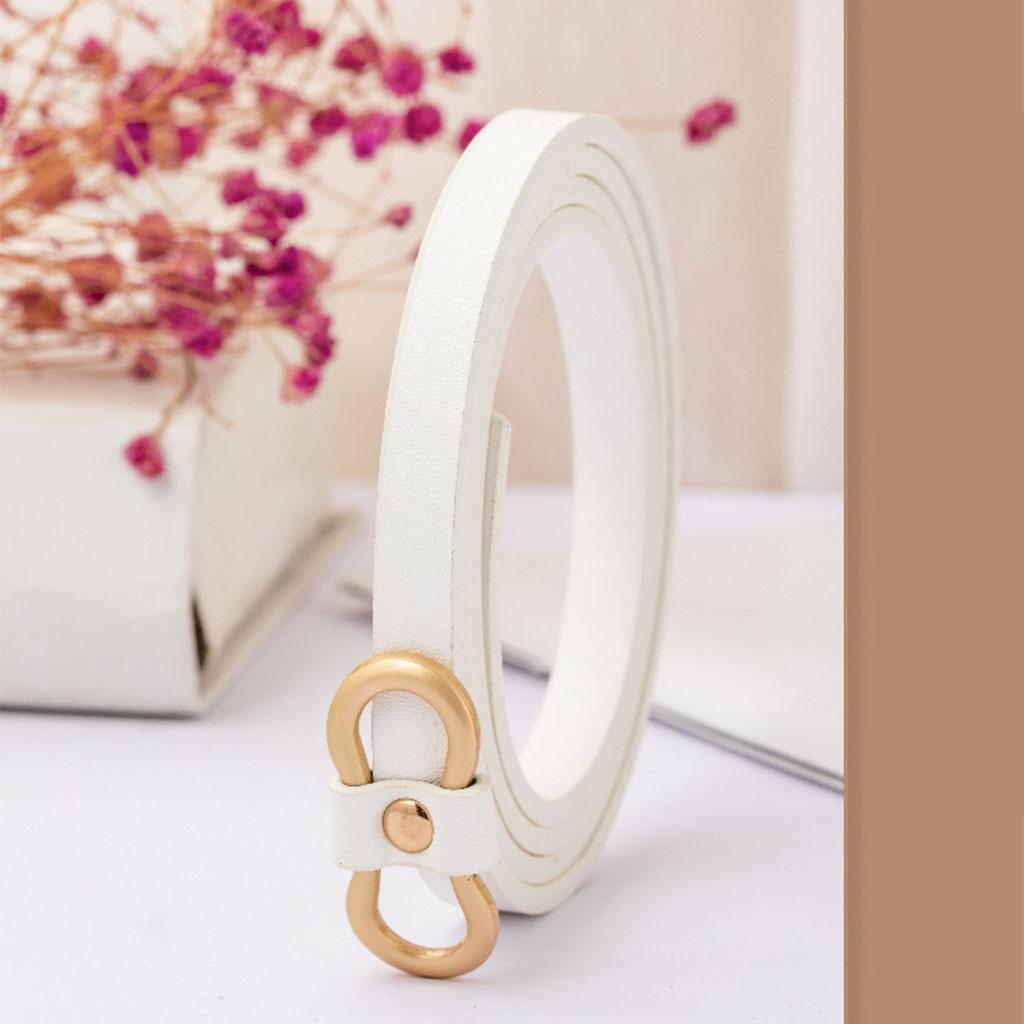 Leisure Women Belts Skinny Adjustable Dresses Jeans Thin Waistband White