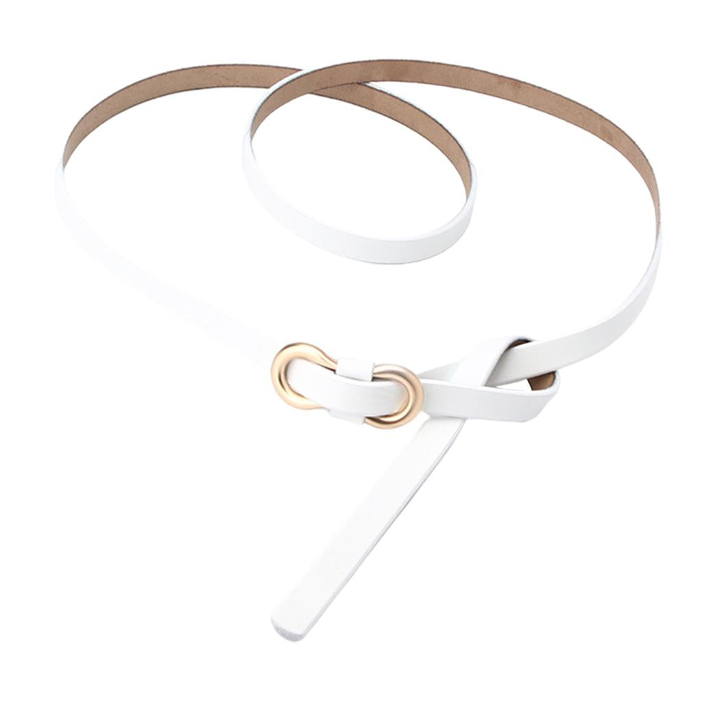 Leisure Women Belts Skinny Adjustable Dresses Jeans Thin Waistband White