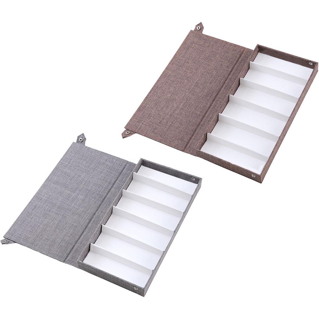 6 Slot Portable Glasses Case Box Storage Organizer Watches Display Gray