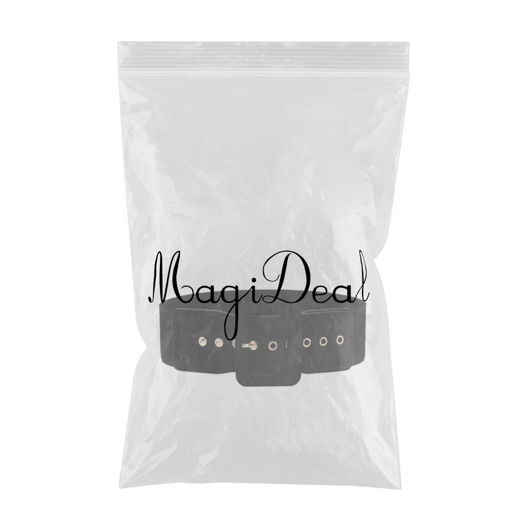 Women Woolen Cloth Adjustable Waistband Buckle Waist Belt for Down Jacket Black