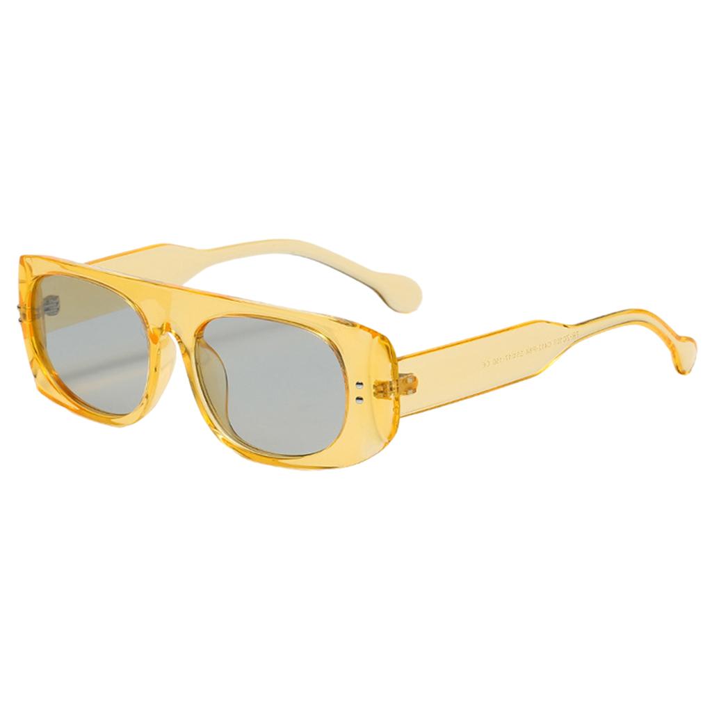 Polarized Sunglasses Retro Anti-Glare Rectangle for Women Riding Yellow