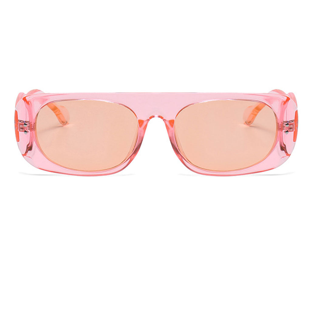 Polarized Sunglasses Retro Anti-Glare Rectangle for Women Riding Pink