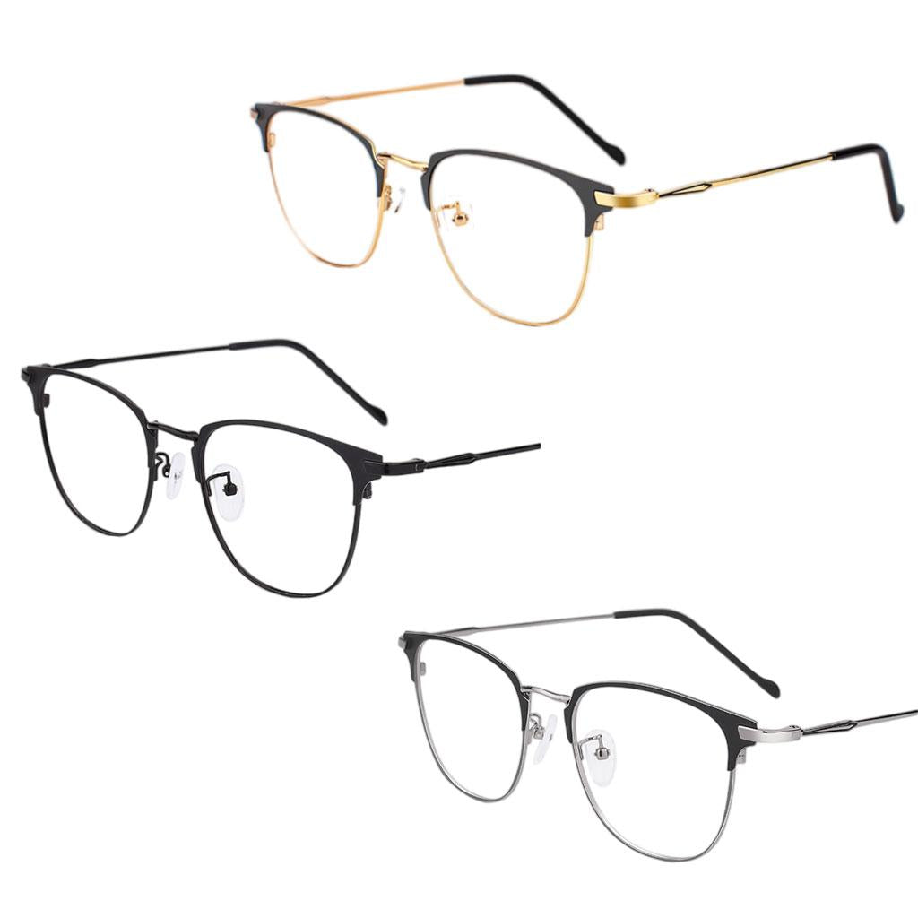 Blue Light Blocking Glasses Clear Lens Metal Frame for Sleep Better Gold