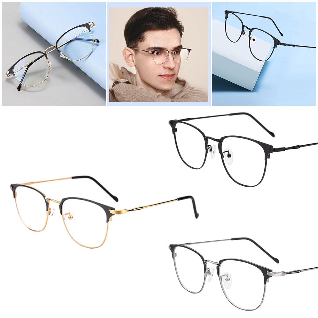 Blue Light Blocking Glasses Clear Lens Metal Frame for Sleep Better Gold