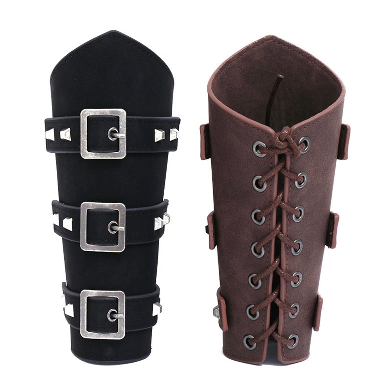 1Pcs Arm Guard Medieval Punk Accs Knight for Halloween Theme Party Unisex Brown