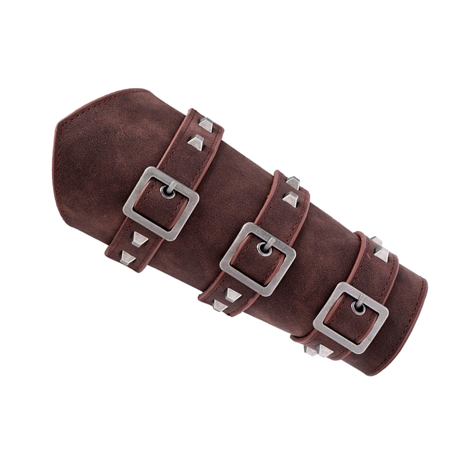 1Pcs Arm Guard Medieval Punk Accs Knight for Halloween Theme Party Unisex Brown