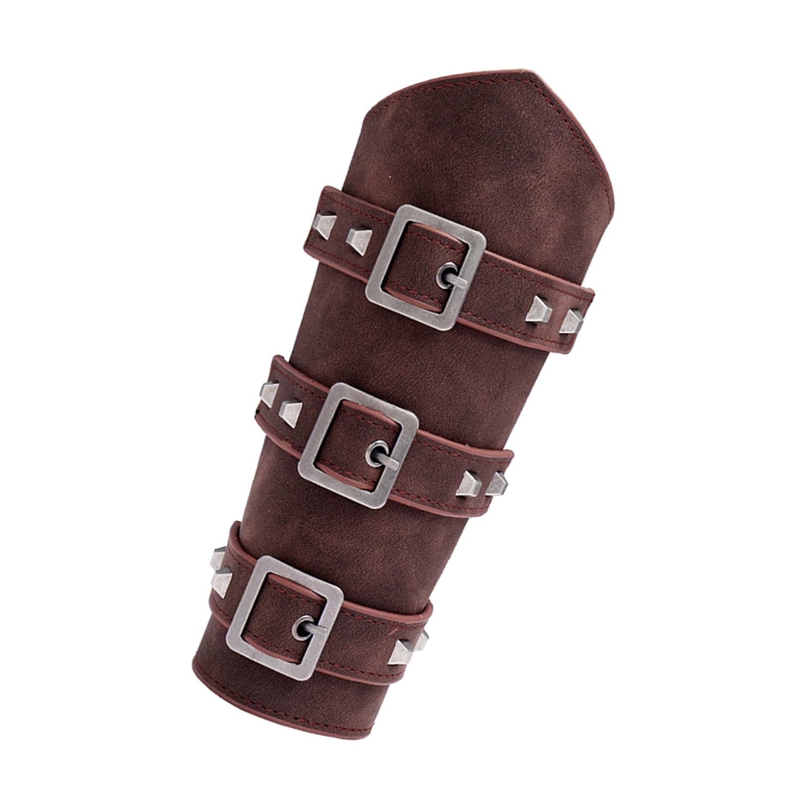 1Pcs Arm Guard Medieval Punk Accs Knight for Halloween Theme Party Unisex Brown