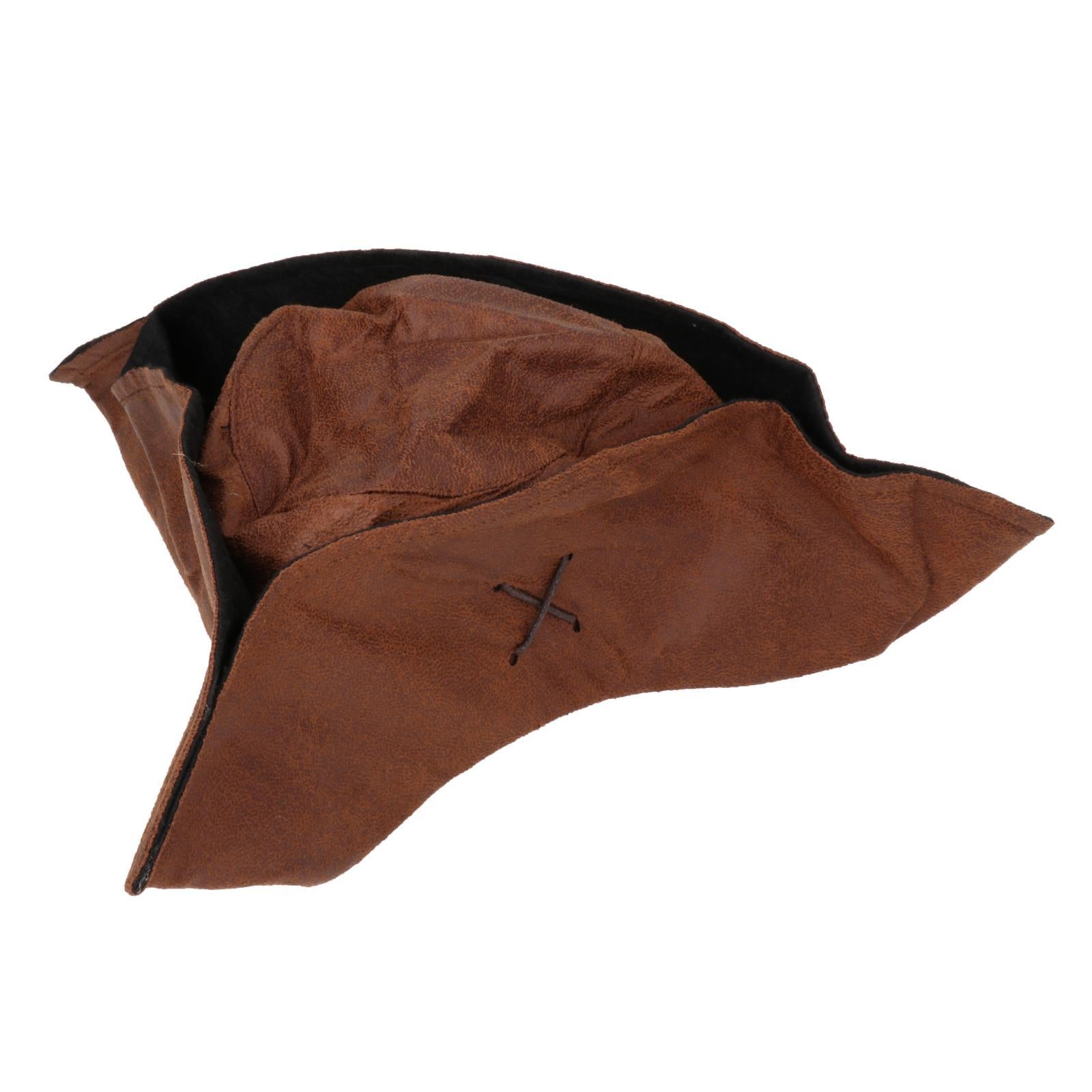 1 Piece Tricorn Accs Brown Pirate Hat for Outdoor Costume Unisex Children