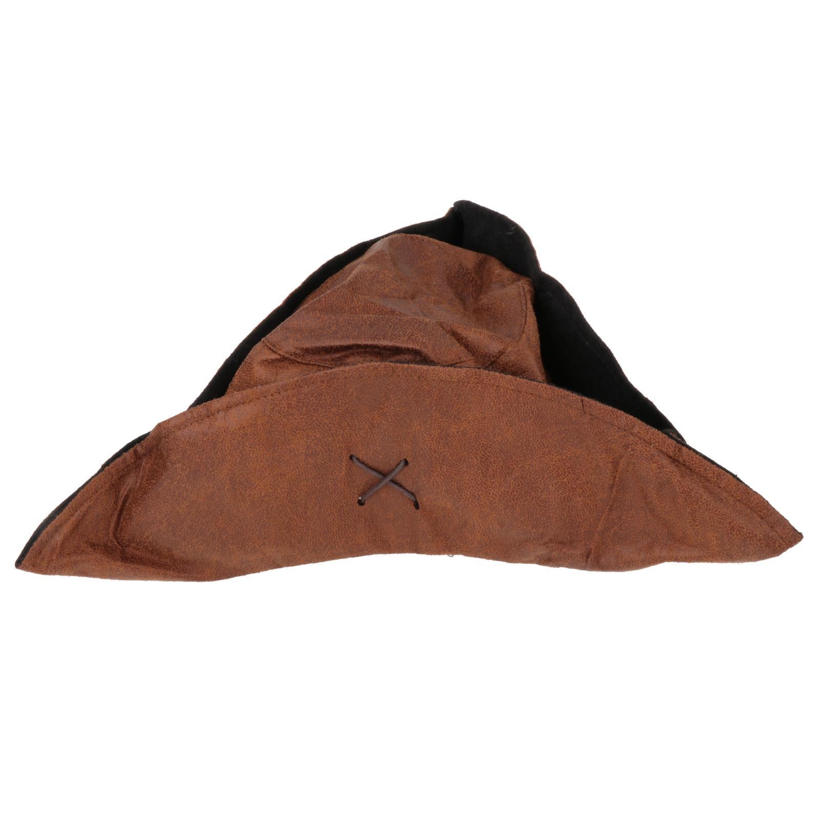 1 Piece Tricorn Accs Brown Pirate Hat for Outdoor Costume Unisex Children