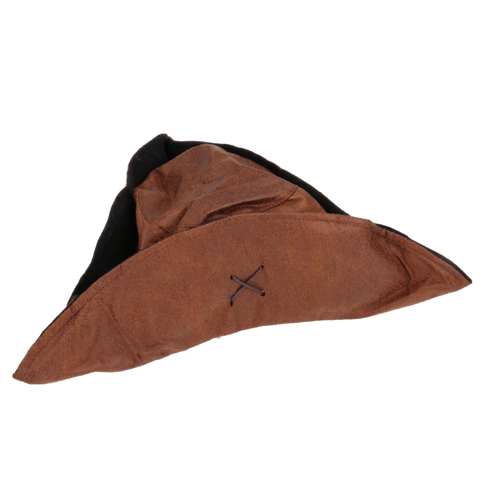 1 Piece Tricorn Accs Brown Pirate Hat for Outdoor Costume Unisex Children