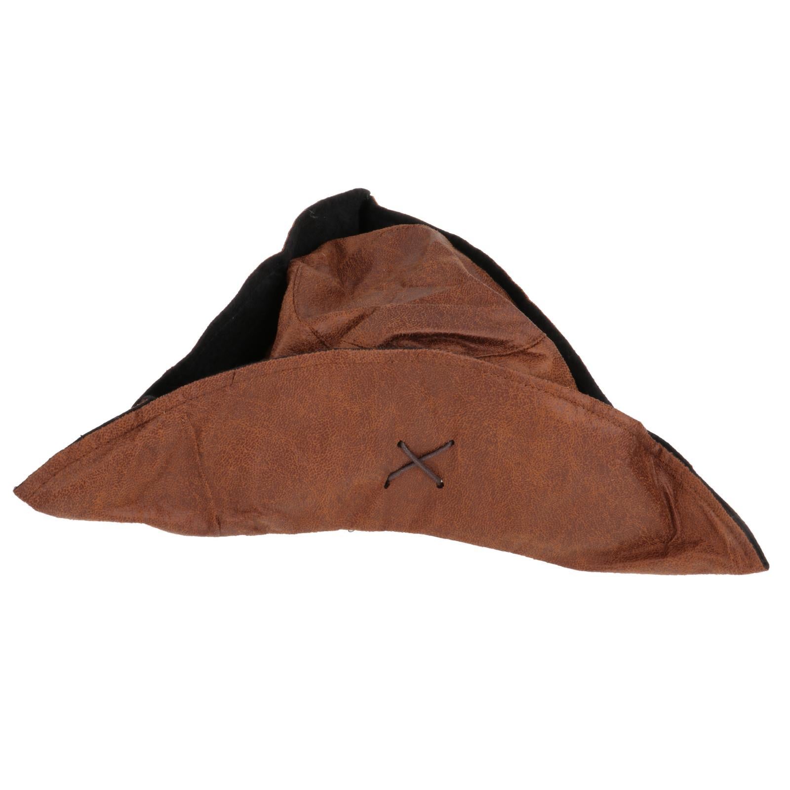 1 Piece Tricorn Accs Brown Pirate Hat for Outdoor Costume Unisex Children