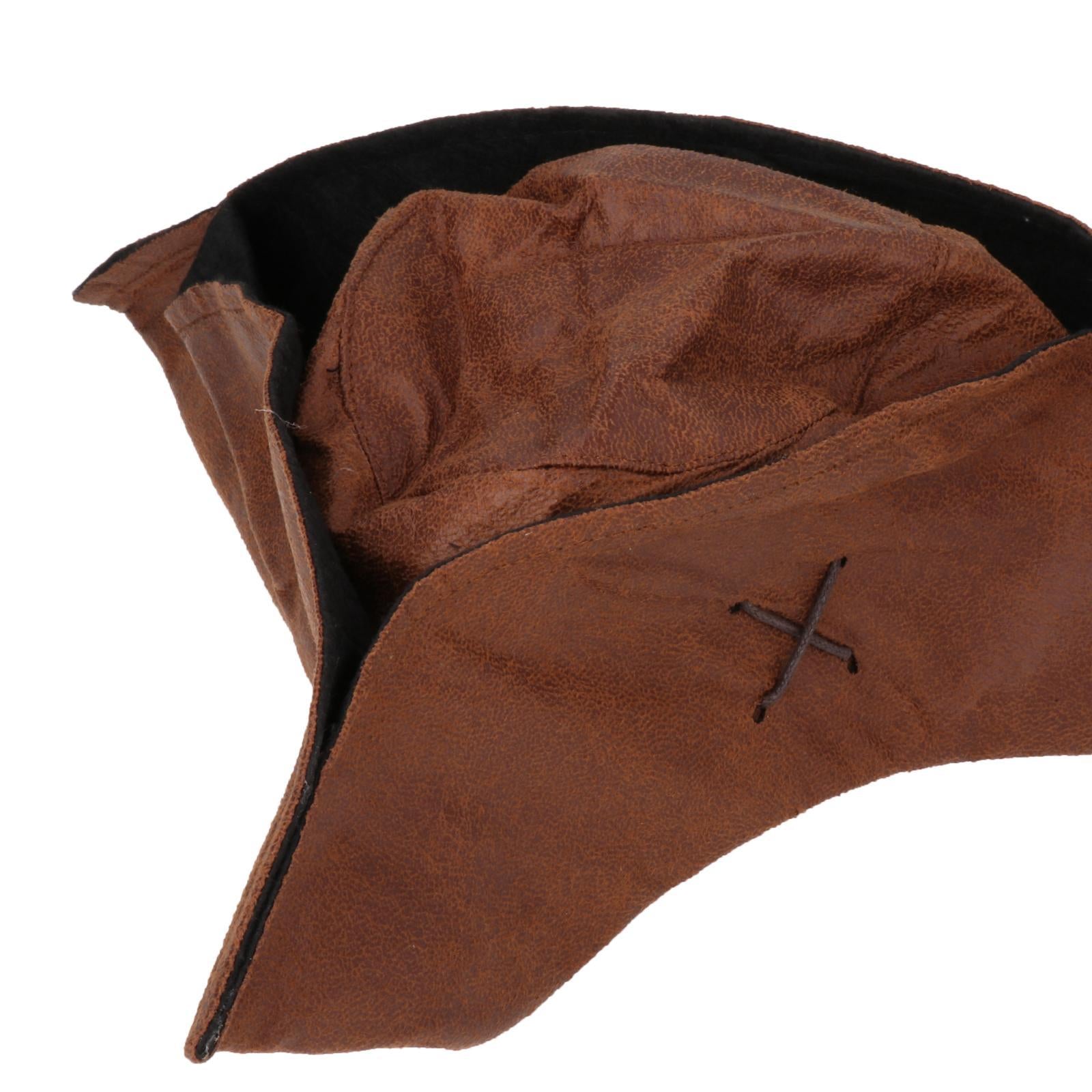 1 Piece Tricorn Accs Brown Pirate Hat for Outdoor Costume Unisex Children