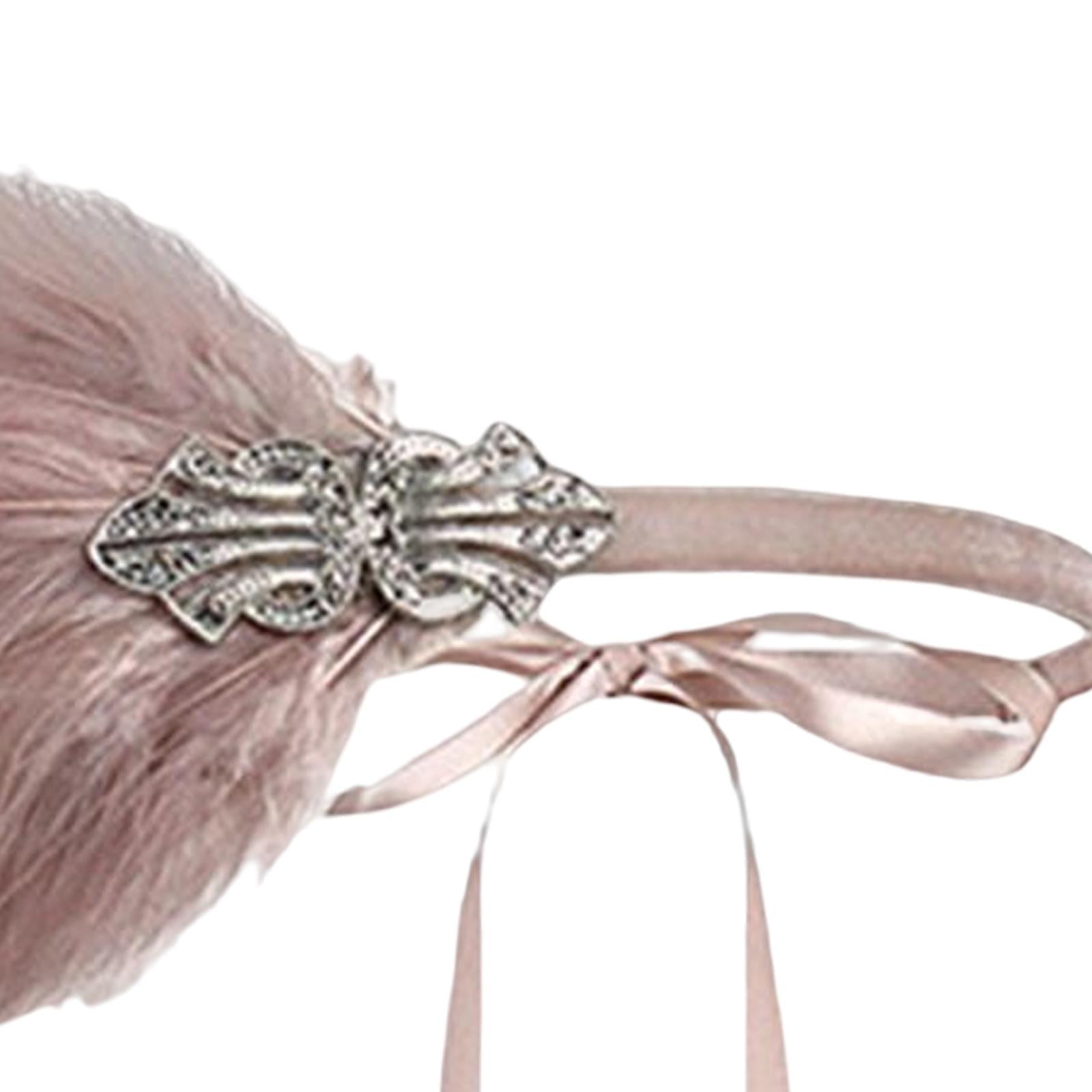 1920S Feather Headband Feather Headpiece for Theme Party Performances Stage 1 Piece Pink
