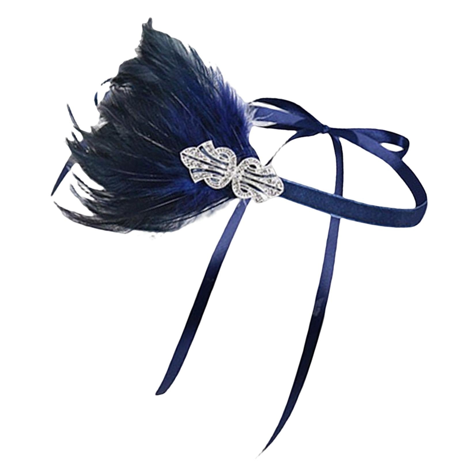 1920S Feather Headband Feather Headpiece for Theme Party Performances Stage 1 Piece Blue