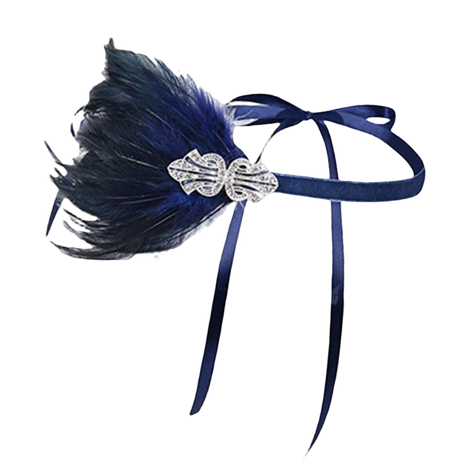 1920S Feather Headband Feather Headpiece for Theme Party Performances Stage 1 Piece Blue