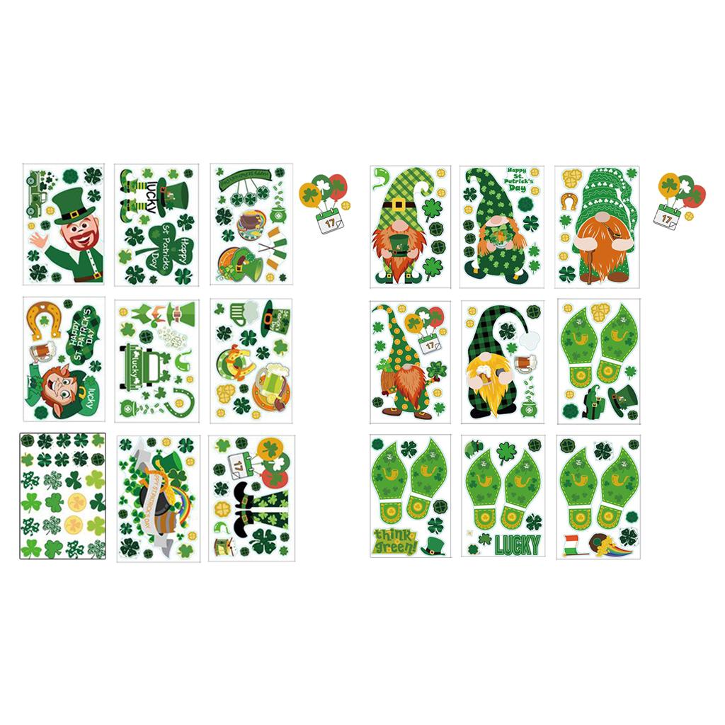St. Patrick's Day Door Stickers Dwarf Footprint Glass Decorations Ornaments style 1