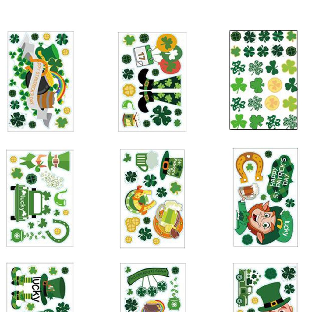 St. Patrick's Day Door Stickers Dwarf Footprint Glass Decorations Ornaments style 2