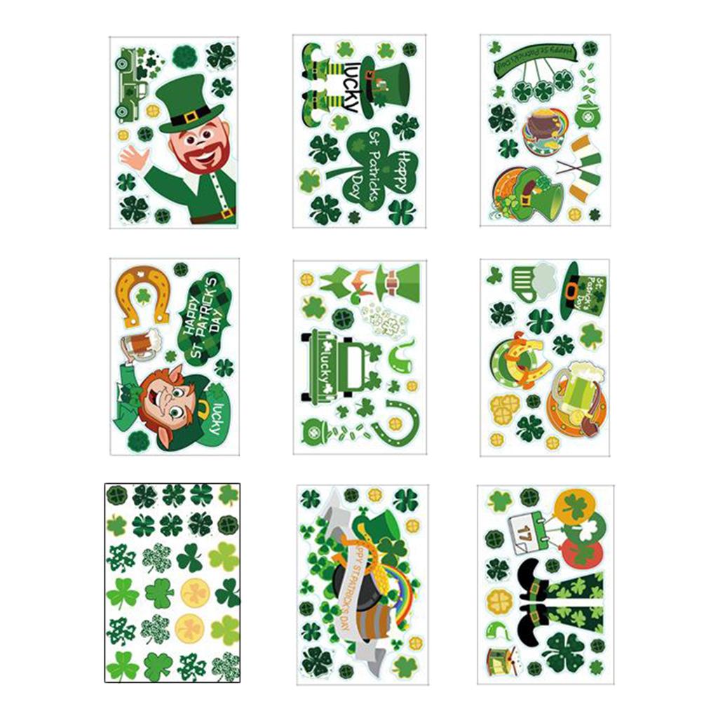 St. Patrick's Day Door Stickers Dwarf Footprint Glass Decorations Ornaments style 2