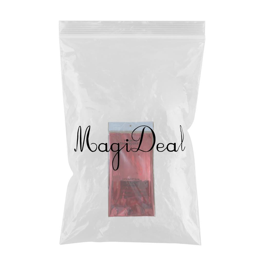 Foil Plastic Tablecover Party Tablecloth Rectangle 7 Colours Red