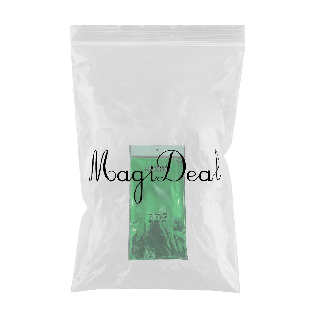 Foil Plastic Tablecover Party Tablecloth Rectangle 7 Colours Green
