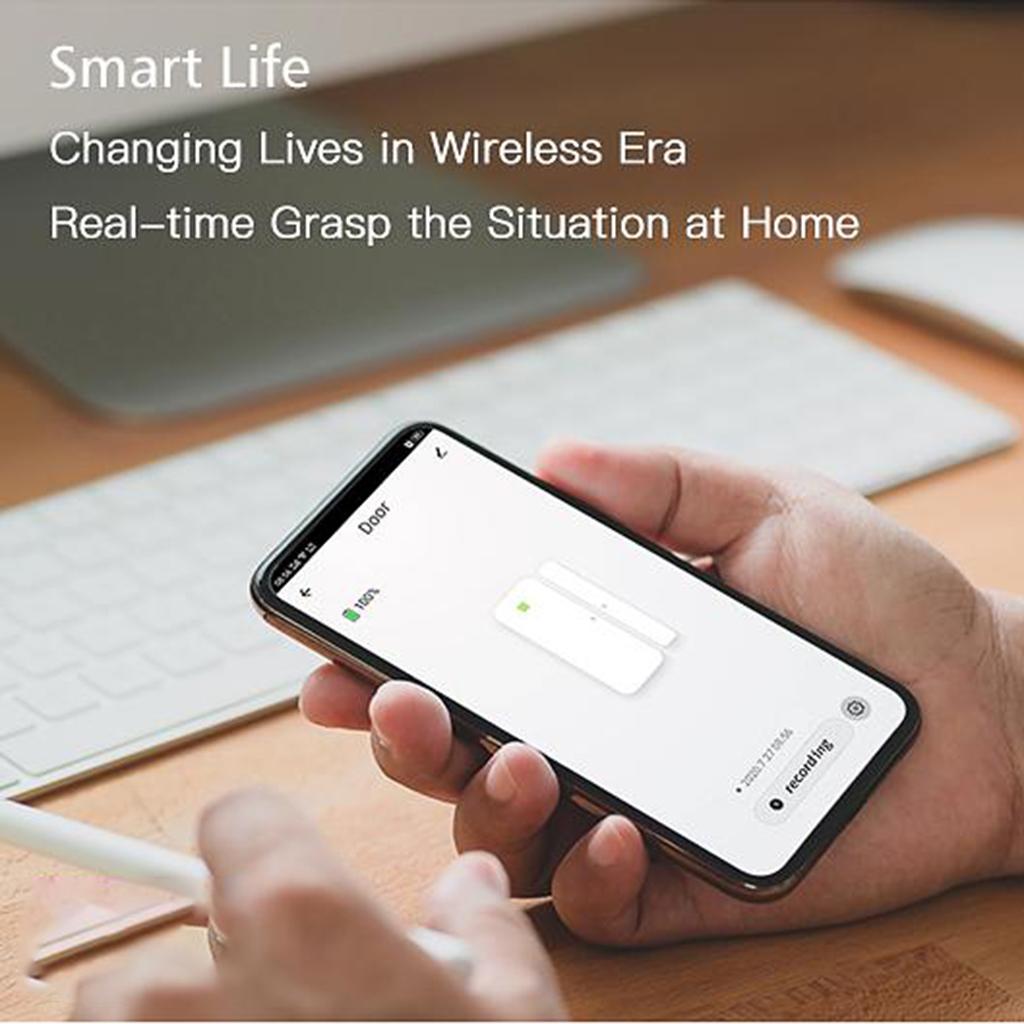 Household Plastic WiFi Door Window Sensor Detector Security Alarm System
