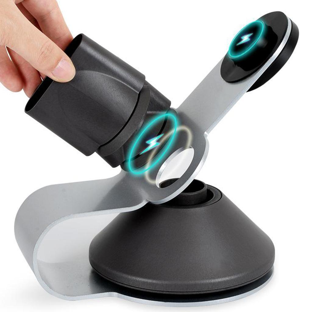 Metal Carbon Steel Hair dryer stand 12 Powerful Magnetic Silver