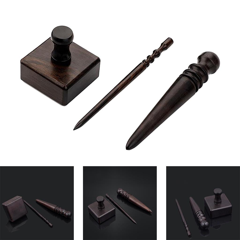 Ebony Wood Leather Slicker Burnisher Leather Craft Working Chamfering Device 3 in 1