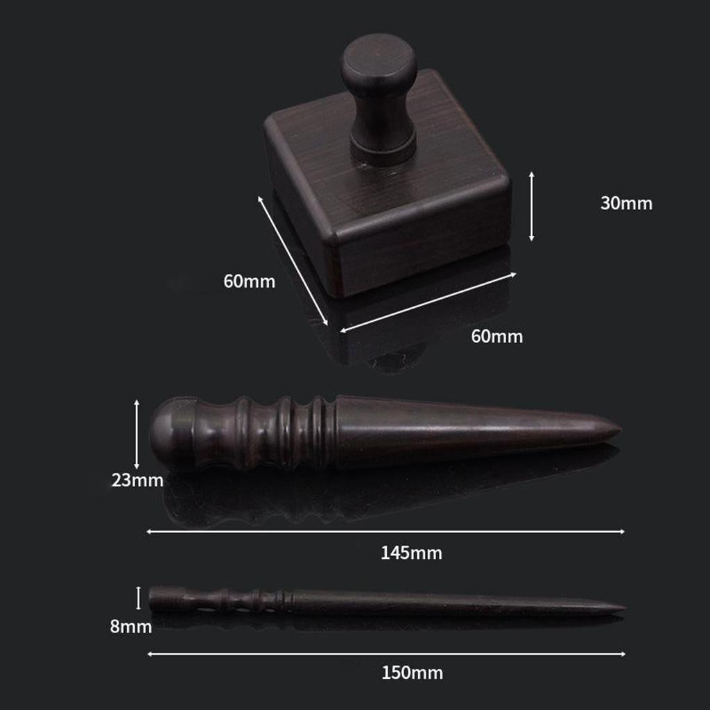 Ebony Wood Leather Slicker Burnisher Leather Craft Working Chamfering Device 3 in 1