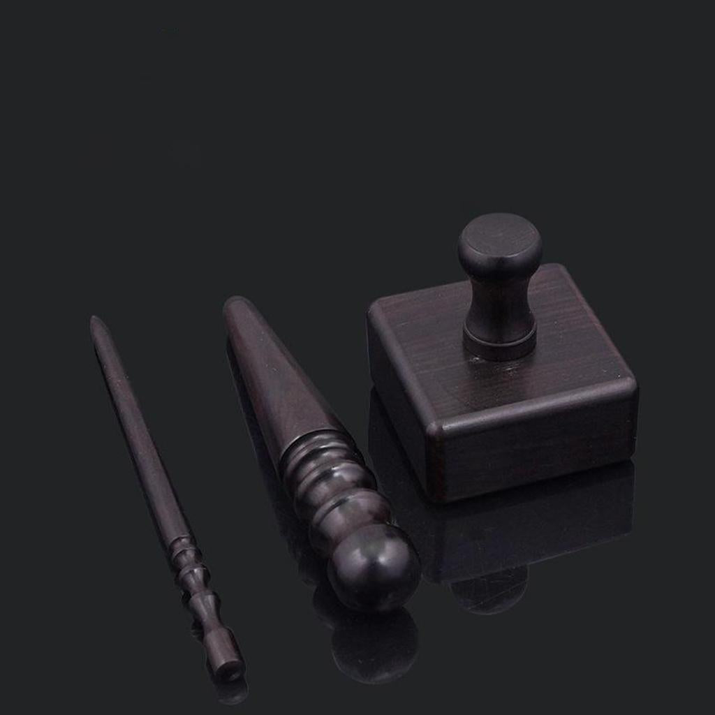 Ebony Wood Leather Slicker Burnisher Leather Craft Working Chamfering Device 3 in 1