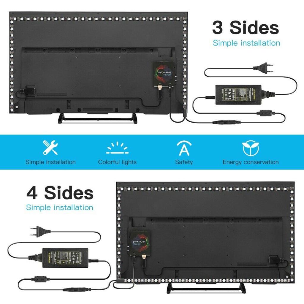 1M/2M/3M/4M/5M RGB 5050 LED Strip Lights Color Changing Tape Light for TV 5m