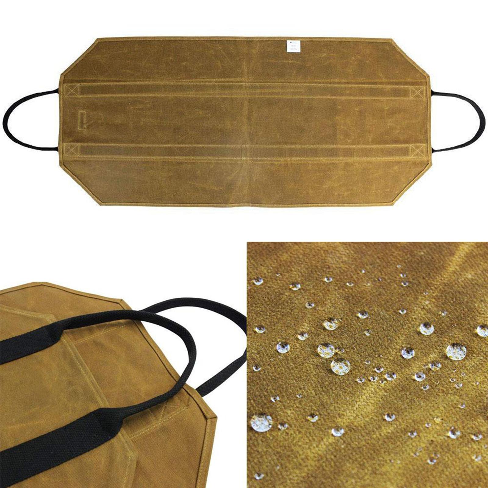 1pc Extra Large Log Carrier Bag Outdoor Firewood Holder Rack Heavy Duty