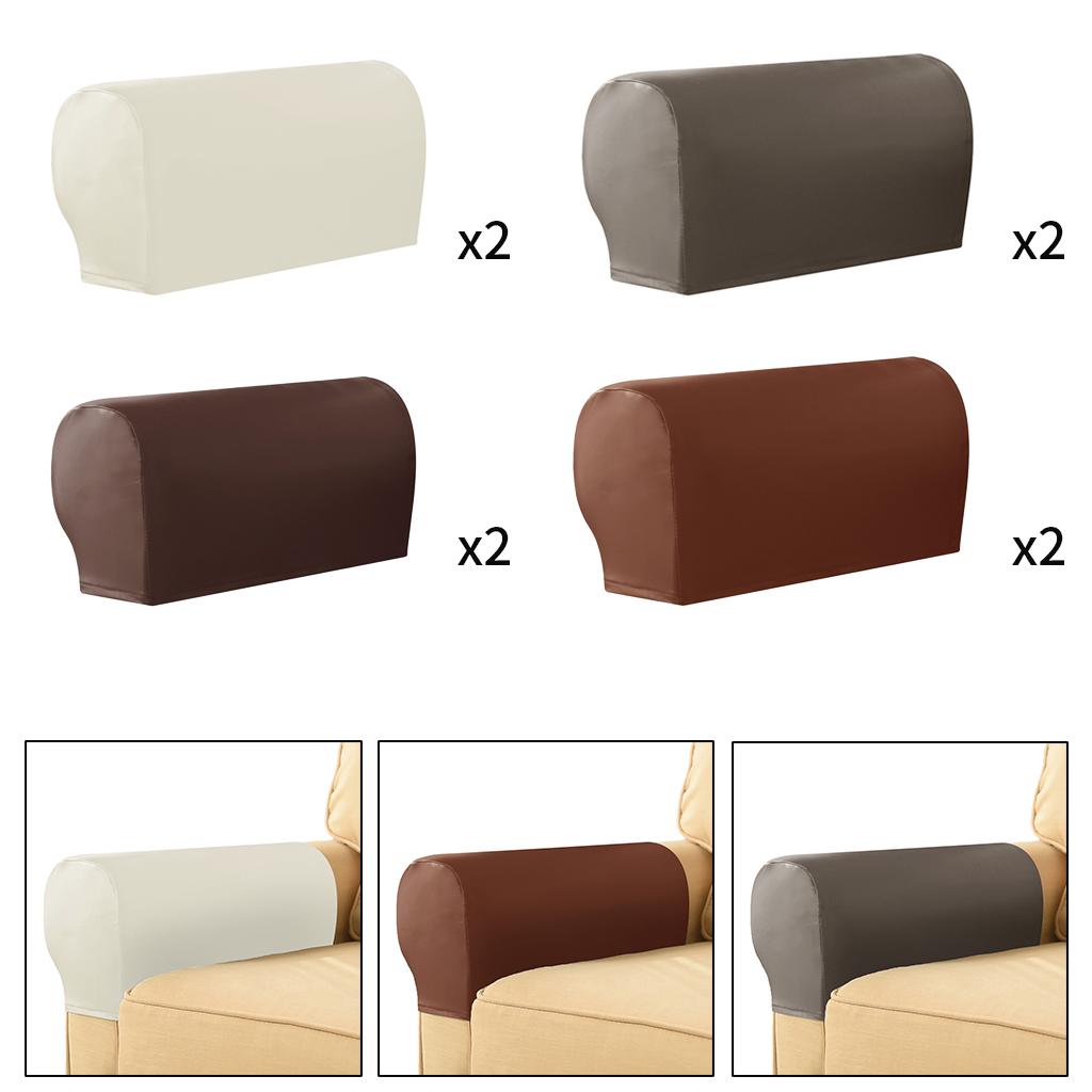 1Pairs Stretch Sofa Armchair Armrest Covers Furniture Protector White