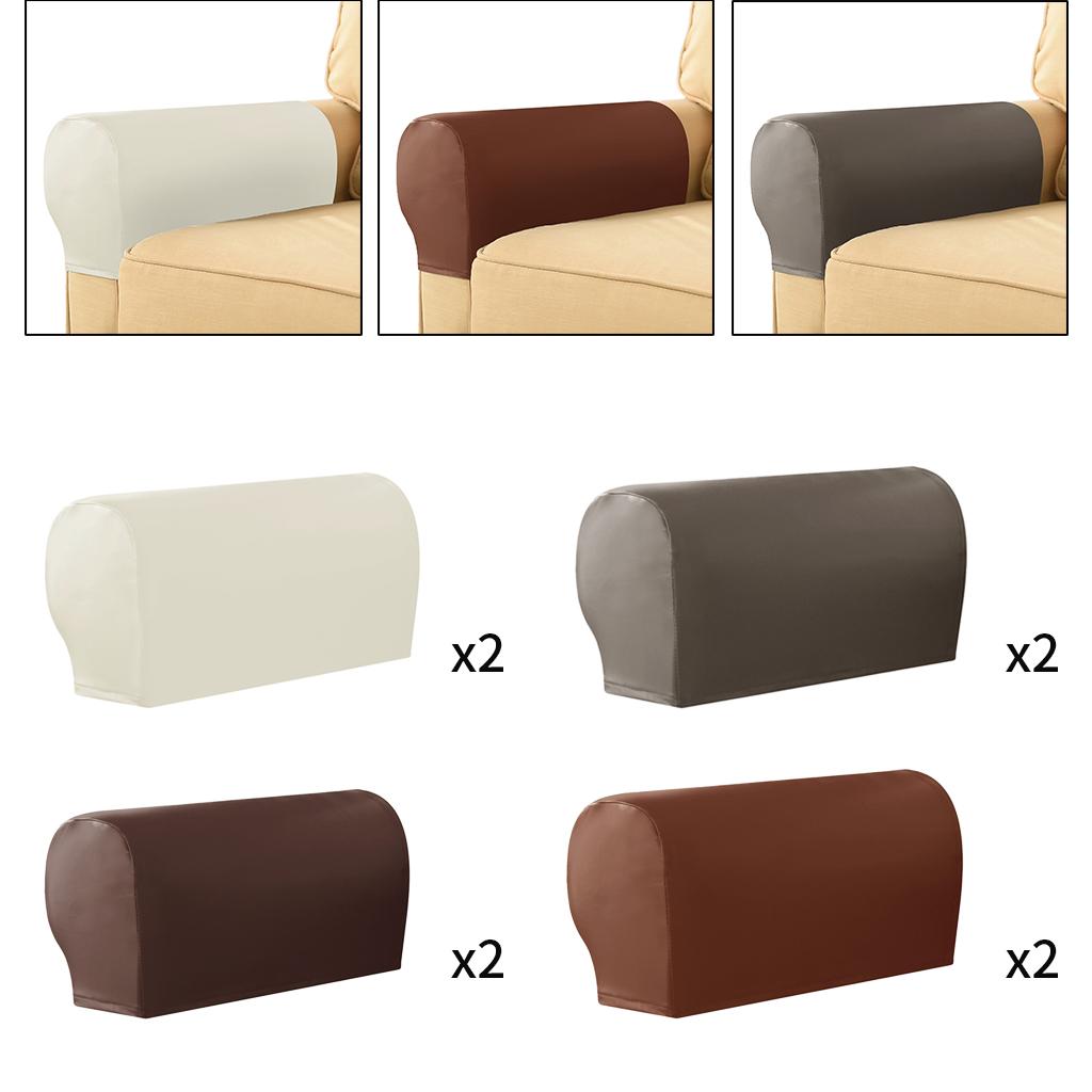 1Pairs Stretch Sofa Armchair Armrest Covers Furniture Protector White