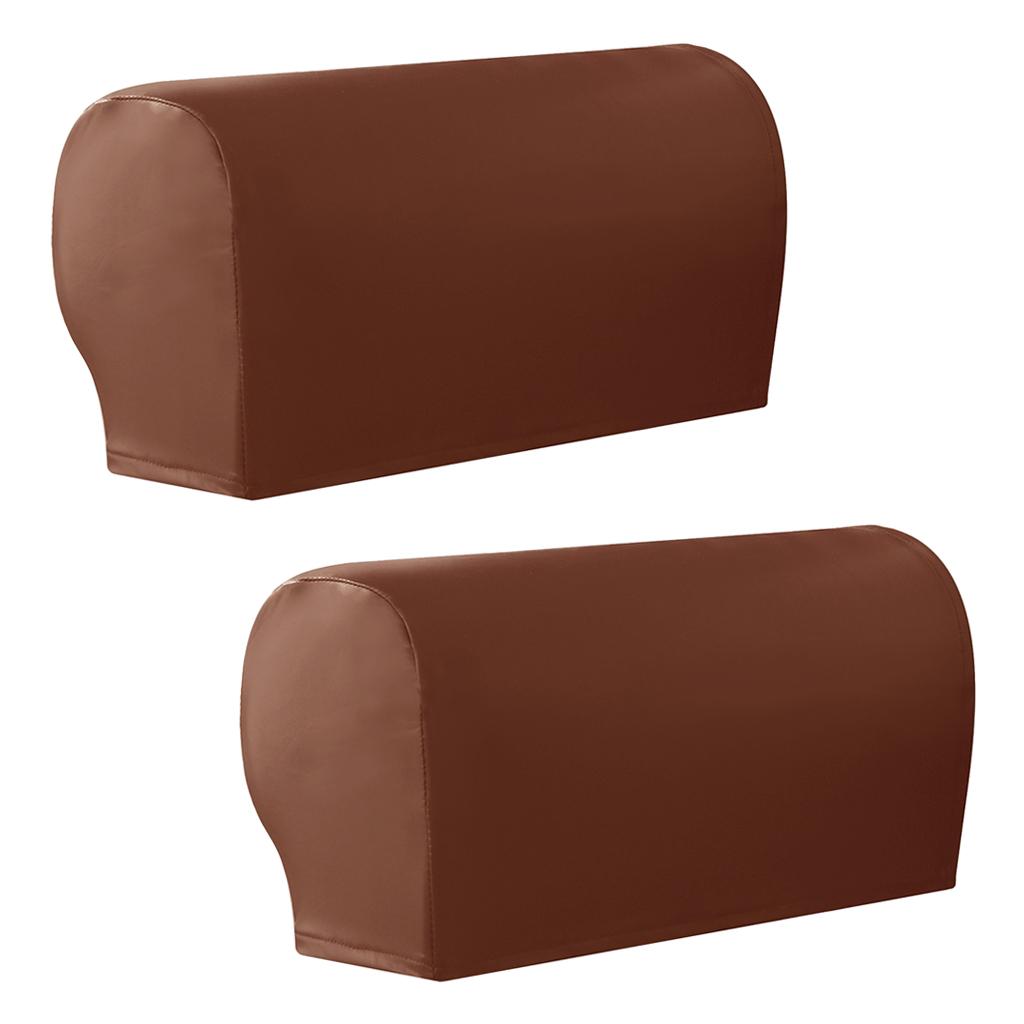 1Pairs Stretch Sofa Armchair Armrest Covers Furniture Protector Orange