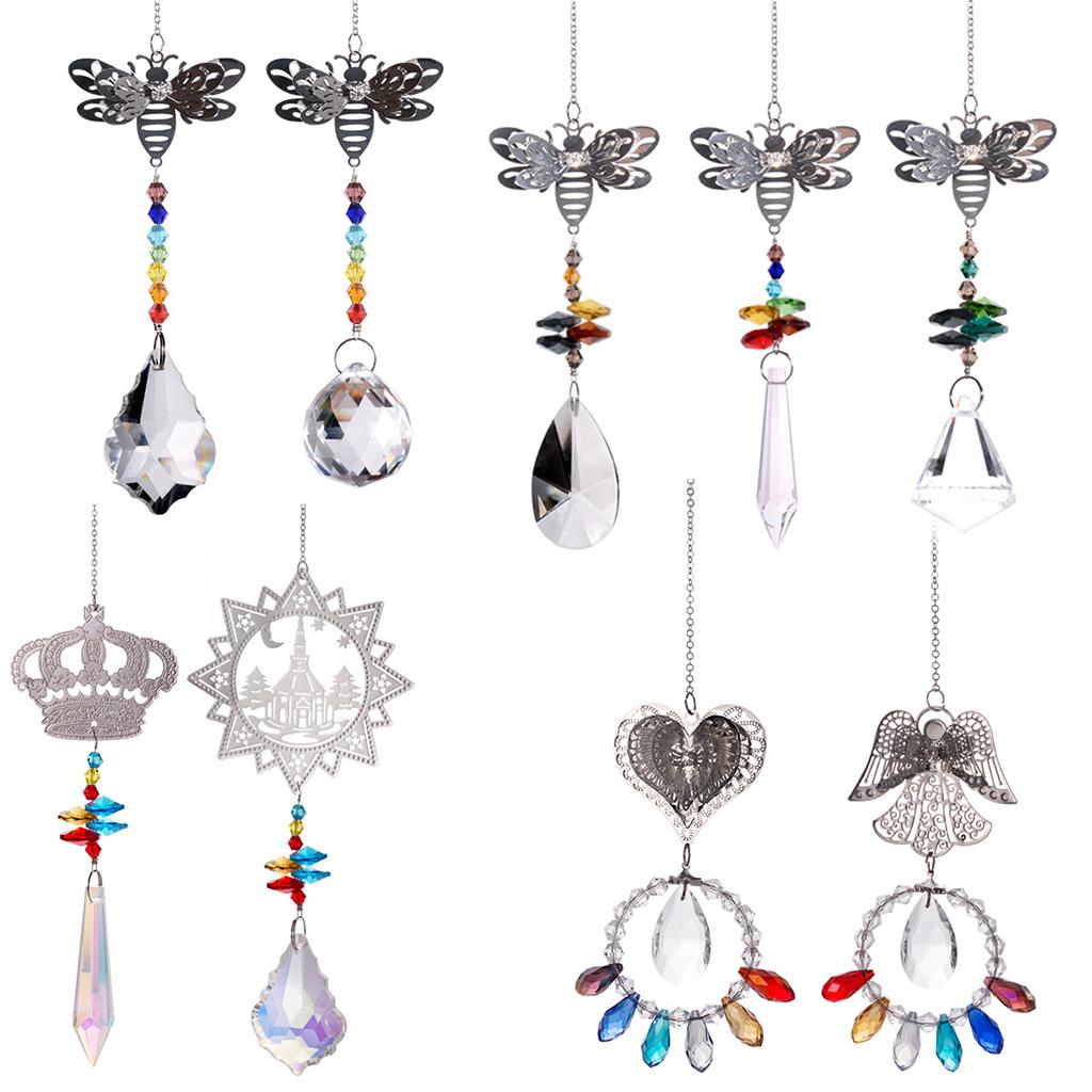 Crystals Rainbow Suncatcher Outdoor Indoor Hanging Ornament Prism Style A